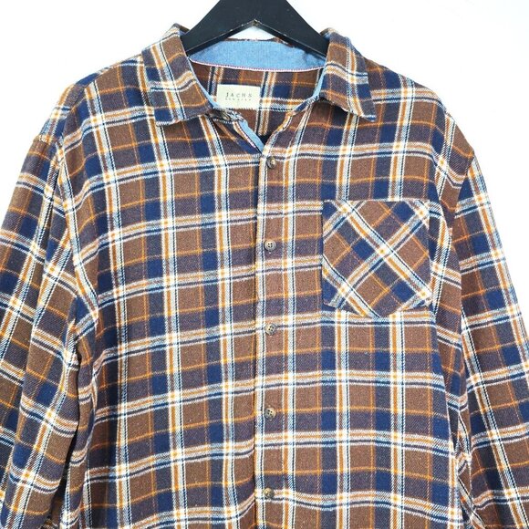 Jachs Brown Black Plaid Flannel Button Front Shirt - Picture 2 of 7